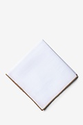 Taupe Edged Linen White Pocket Square Photo (3)