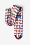 Christmas Argyle White Extra Long Tie Photo (2)