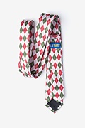 Christmas Argyle White Skinny Tie Photo (2)