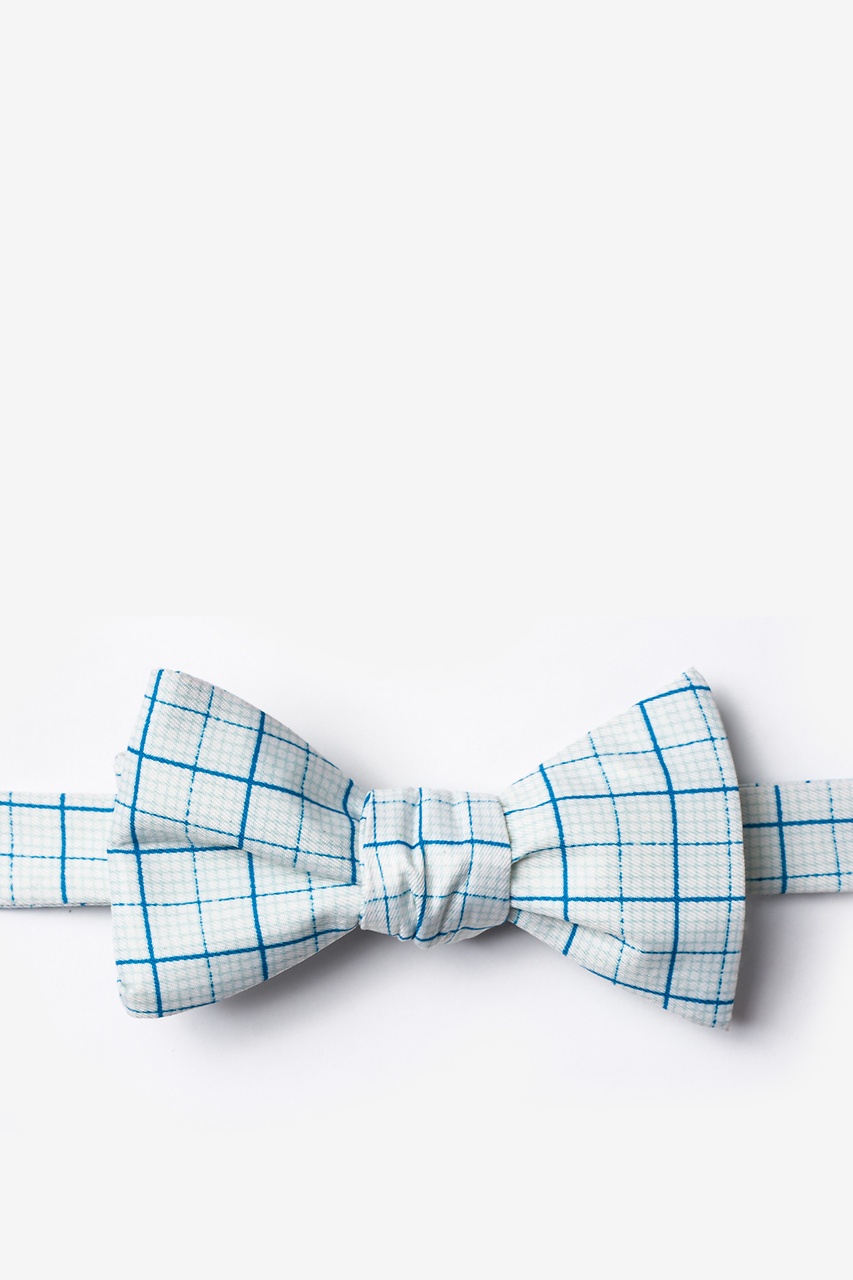 Graph Paper White Self-Tie Bow Tie Photo (0)