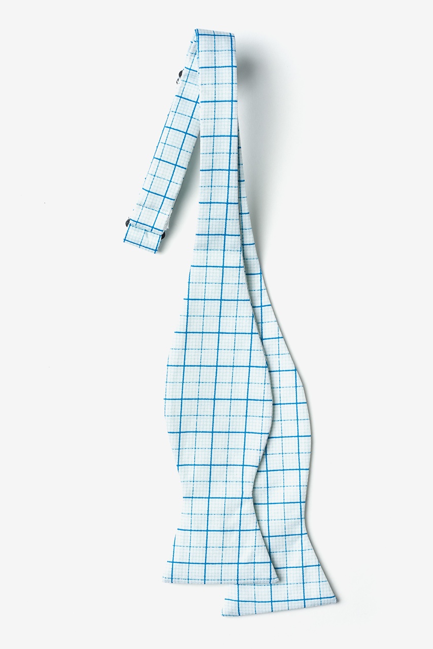 Graph Paper White Self-Tie Bow Tie Photo (1)