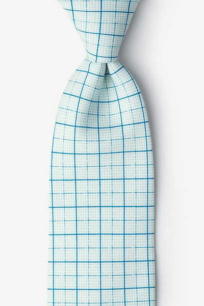 White Microfiber Graph Paper Tie