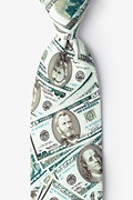 US Currency White Extra Long Tie Photo (0)