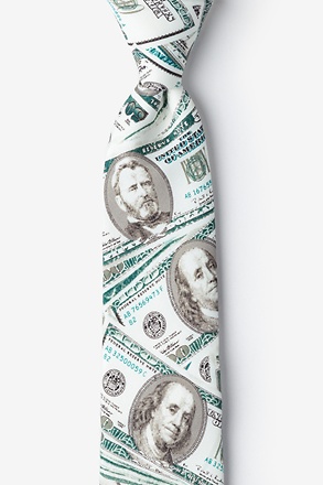 US Currency White Tie For Boys