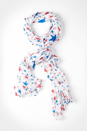 White Allover Star Scarf