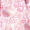 White Polyester Candy Hearts Scarf