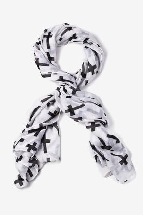 Cross White Scarf