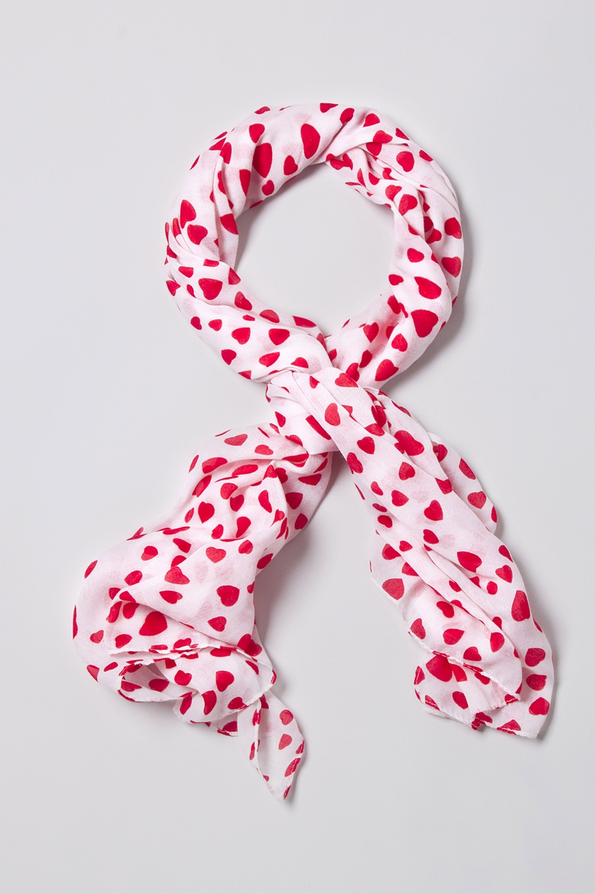 White Love is in the Air Scarf | Fashion Heart Scarves | Scarves.com