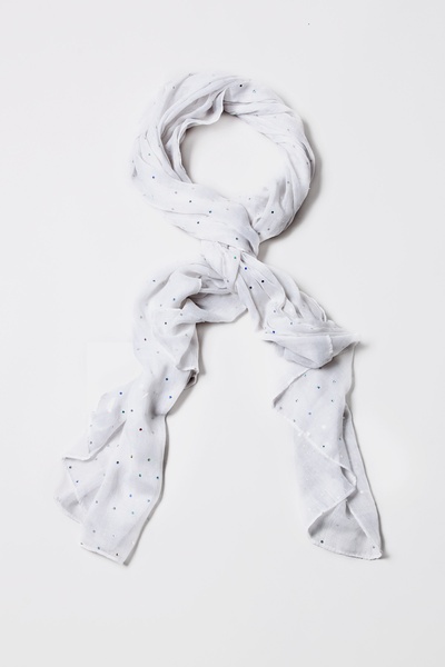 White Polyester Marilyn Sparkle Scarf