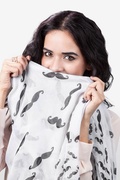 Mustache White Scarf Photo (5)