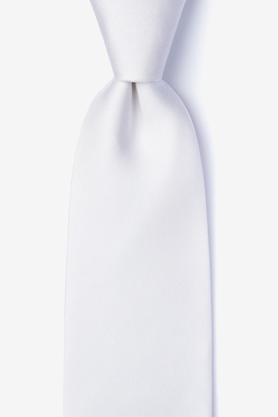 White Silk White Extra Long Tie