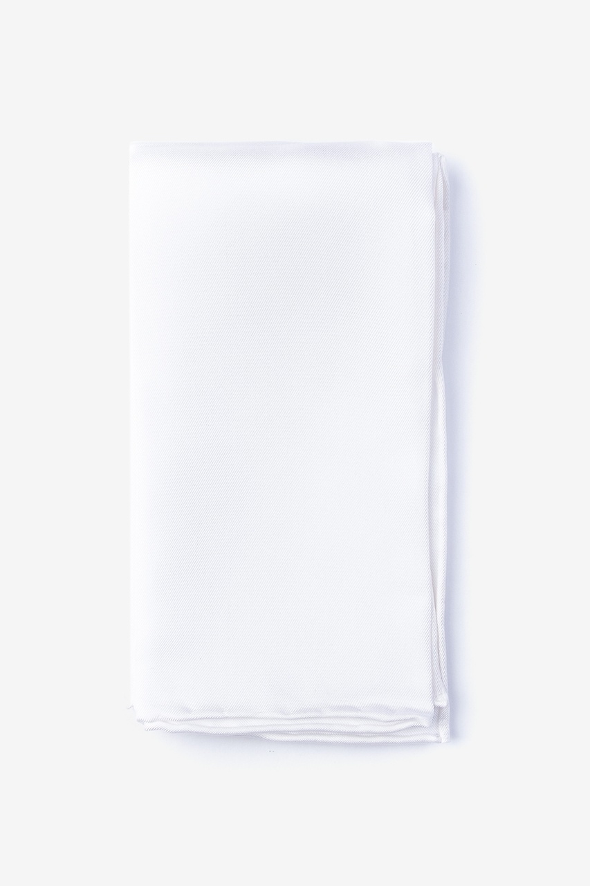 White Silk White Pocket Square | Ties.com