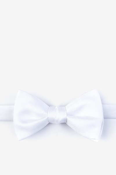 White Silk White Self-Tie Bow Tie