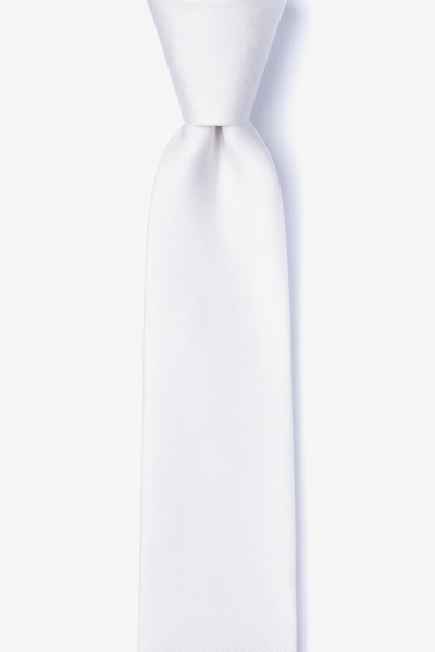 White Silk White Skinny Tie