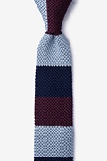Belgian Color Block Wine Knit Skinny Tie Photo (0)