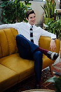 Belgian Color Block Wine Knit Tie Photo (2)