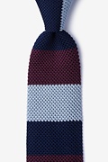 Belgian Color Block Wine Knit Tie Photo (0)