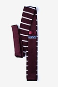 Briton Stripe Wine Knit Skinny Tie Photo (1)