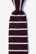 Briton Stripe Wine Knit Tie Photo (0)