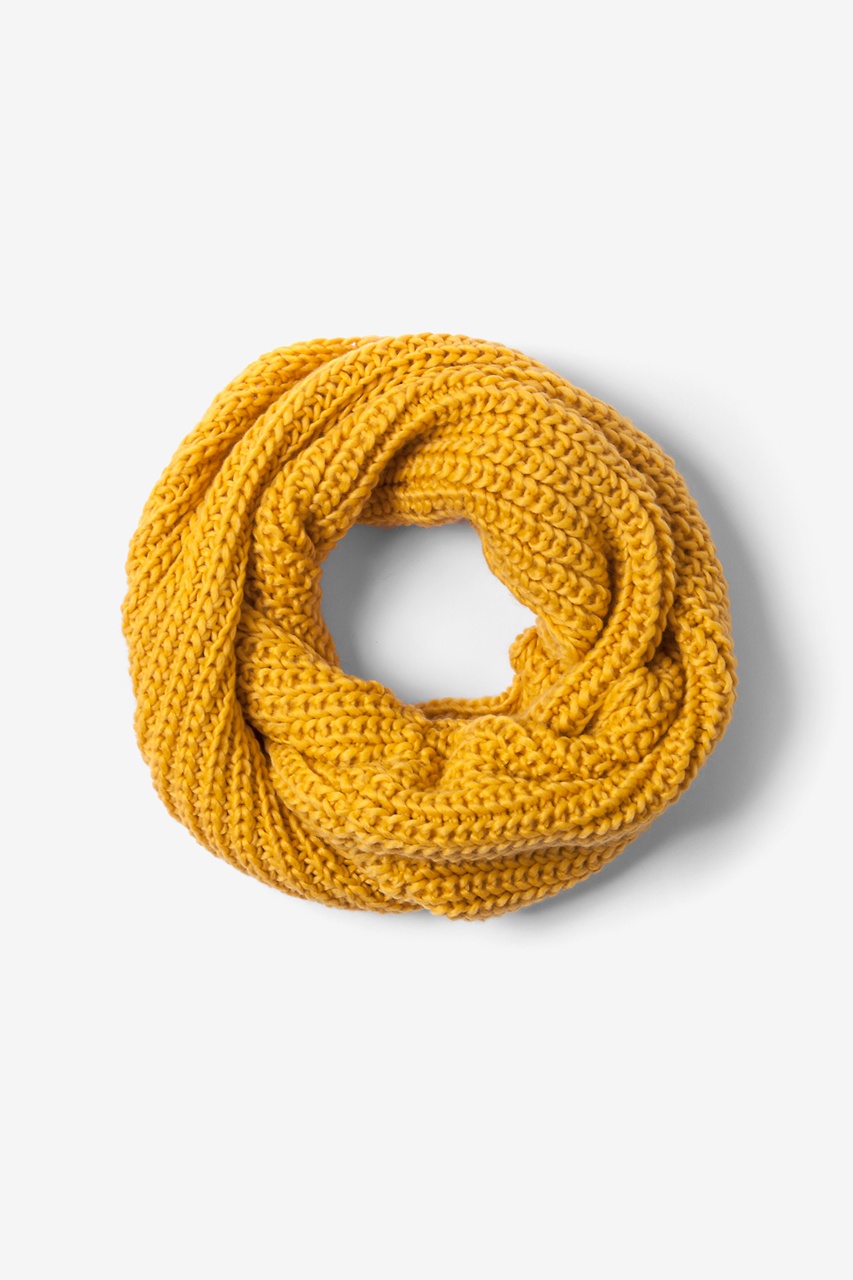 Yellow Acrylic Concord Knit Infinity Scarf