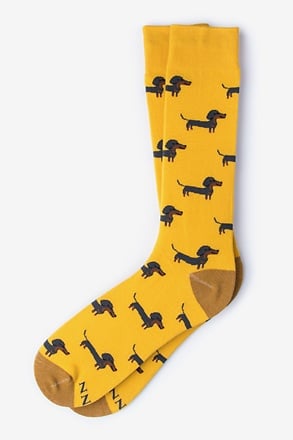 _Dachshund | Weiner Dog Yellow Sock_