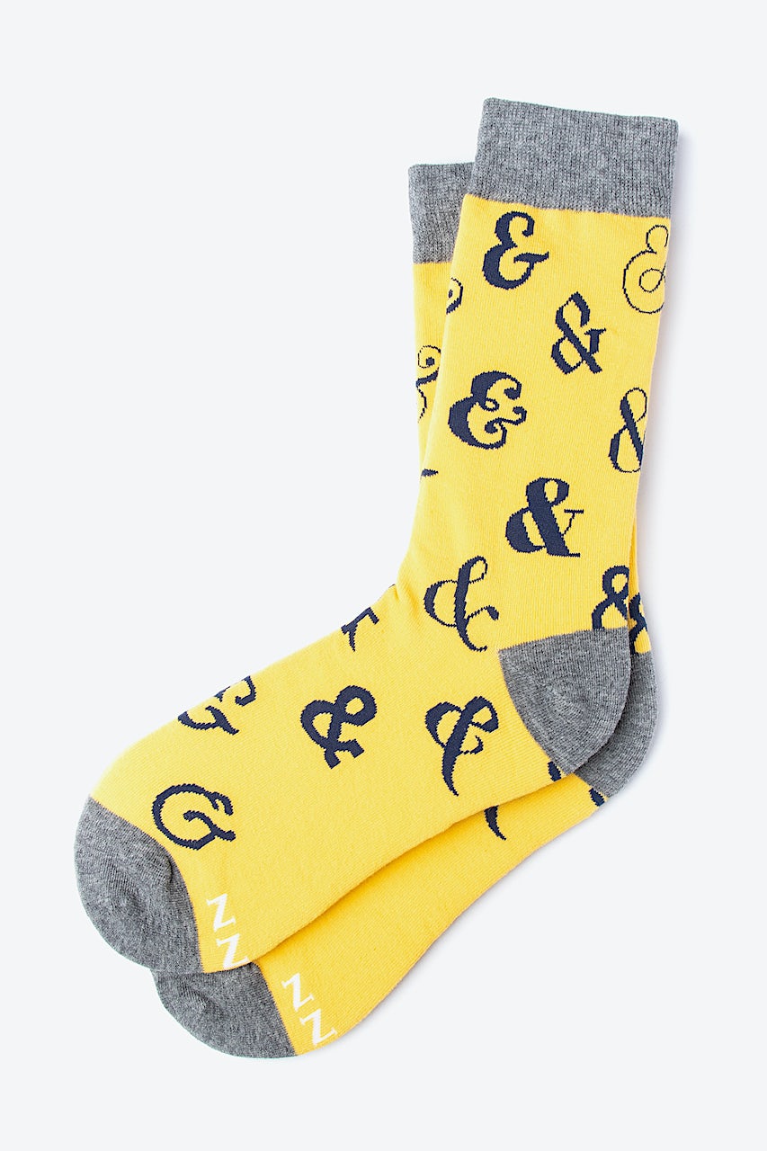 Ampersand Addict Yellow His & Hers Socks Photo (2)