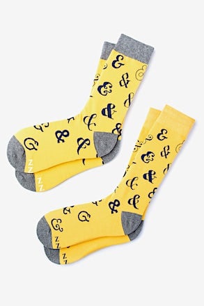 _Ampersand Addict Yellow His & Hers Socks_
