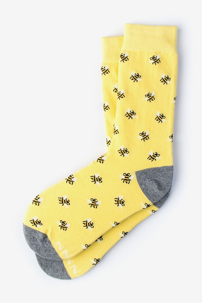 Yellow Carded Cotton Just Bee Yourself Small-Medium Sock