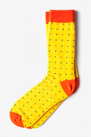 _Long Beach Dots Yellow Medium-Large Sock_