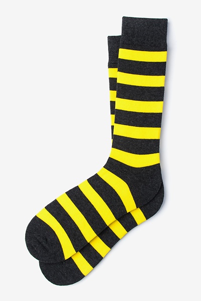 Yellow Carded Cotton Rugby Stripe Medium-Large Sock