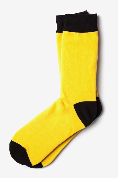 Yellow Carded Cotton Yellow Irvine Medium-Large Sock