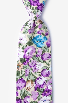 Blue Cotton Conejo Extra Long Tie | Ties.com