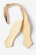 Yellow Warner Cotton Polka Dots Diamond Tip Bow Tie Photo (1)