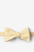 Yellow Warner Cotton Polka Dots Self-Tie Bow Tie Photo (0)