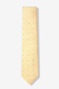 Yellow Warner Cotton Polka Dots Skinny Tie Photo (1)