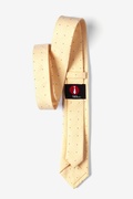 Yellow Warner Cotton Polka Dots Skinny Tie Photo (2)