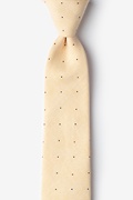 Yellow Warner Cotton Polka Dots Skinny Tie Photo (0)