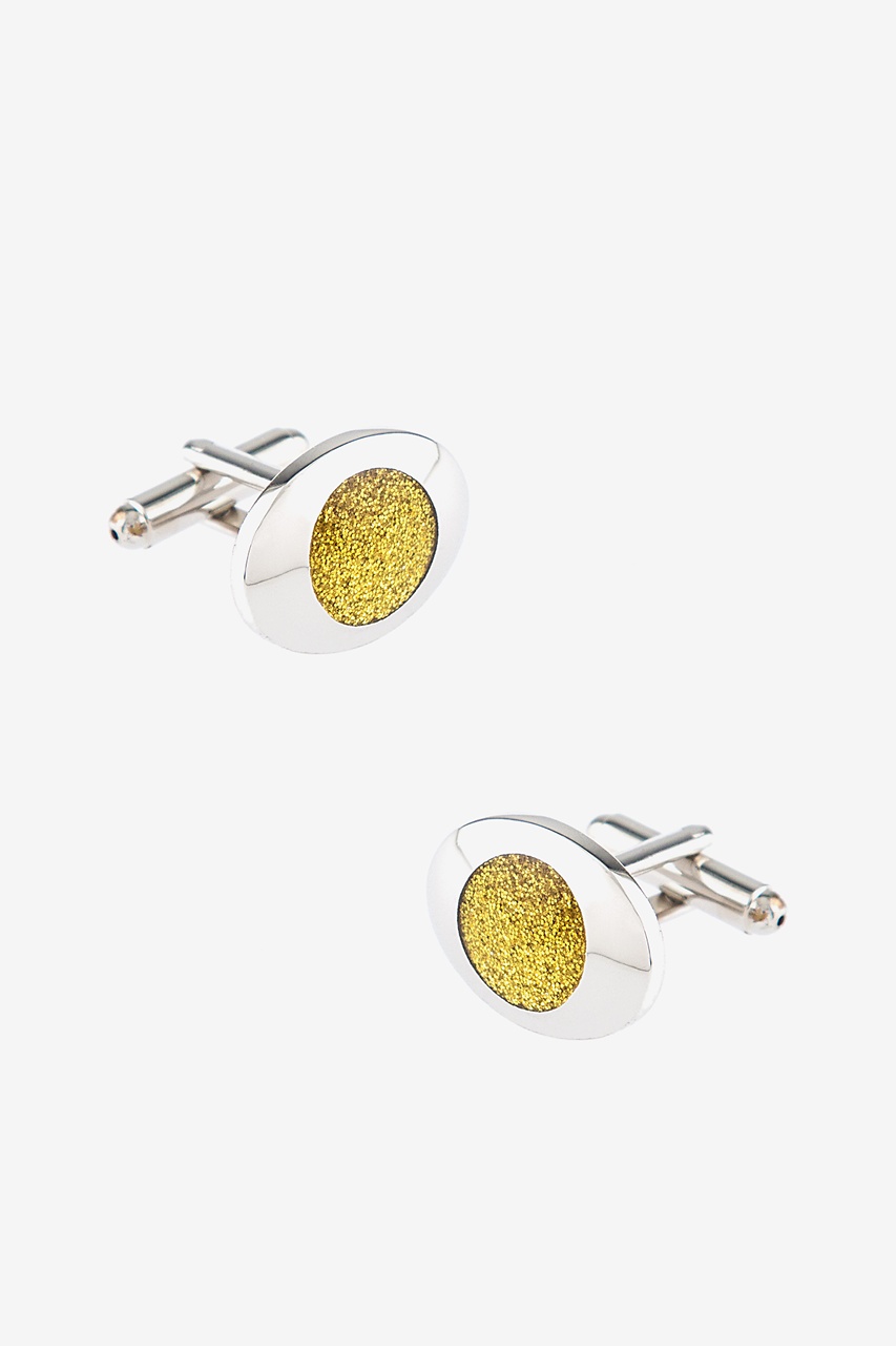 Rounded Oval Yellow Cufflinks Photo (0)