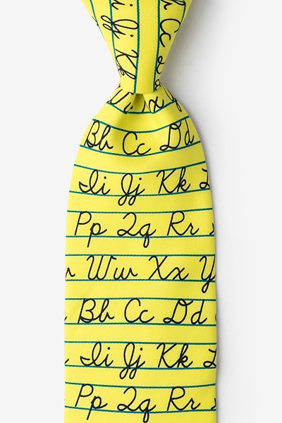 Yellow Microfiber Alphabet Tie