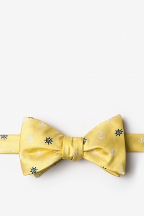 _Anchors & Ships Wheels Yellow Self-Tie Bow Tie_