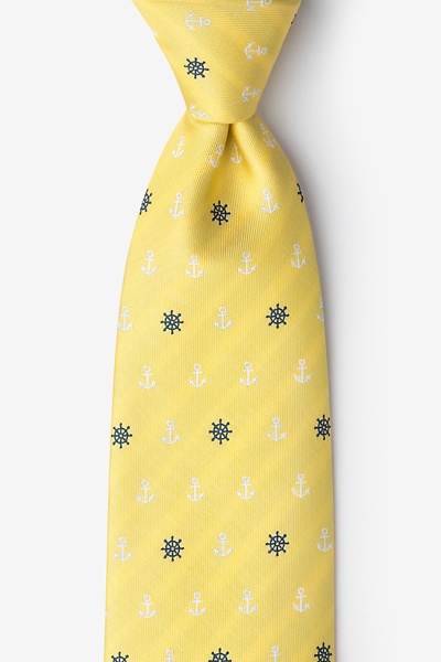 Yellow Microfiber Anchors & Ships Wheels Tie | Ties.com