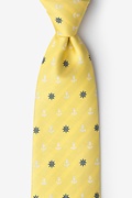 Anchors & Ships Wheels Yellow Extra Long Tie Photo (0)