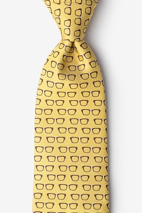 Four Eyes Yellow Extra Long Tie