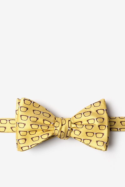 Yellow Microfiber Four Eyes Self-Tie Bow Tie