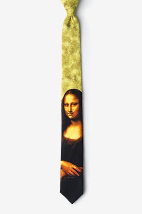 _Mona Lisa Yellow Skinny Tie_