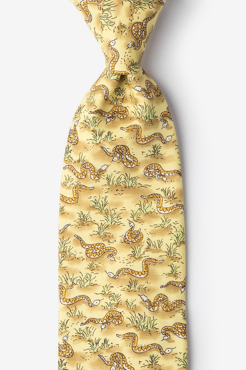 Yellow Microfiber Rattle Snakes Tie