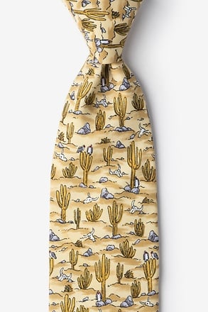 Saguaro Cactus Yellow Tie