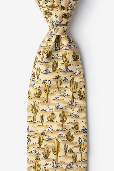 Yellow Microfiber Saguaro Cactus Tie
