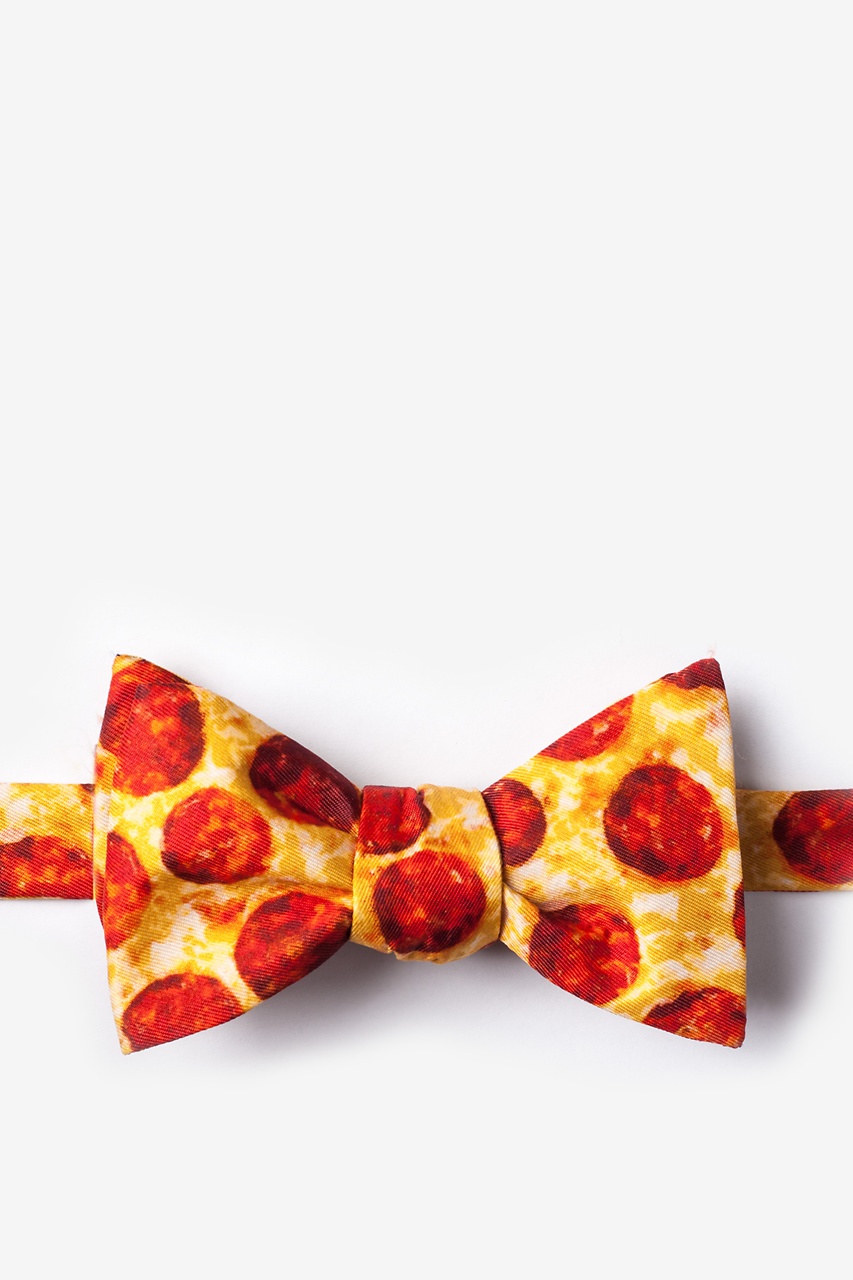 The Pizza Yellow Self-Tie Bow Tie Photo (0)