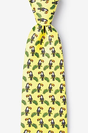 Toucans Yellow Extra Long Tie